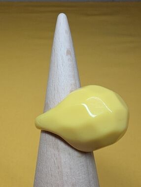 Vintage Bubble Ring ▪︎ Marigold Yellow ▪︎ Likely Bakelite or Acrylic ▪︎ UNIQUE!